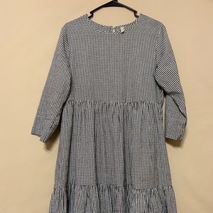 black and white cottage core dress